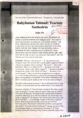 #K0038 l Babylonian Talmud: Tractate Sanhedrin