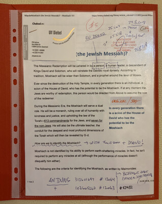 #K0432 l Beweis 5 Endgericht Der Apokalypse Original - Chabad “Who Is The Jewish Messiah?” Identification Facebook - DSGVO 