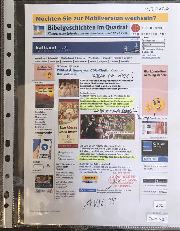 #U015 l kath.net - Zölibatsträume von CDU-Chefin Kramp-Karrenbauer