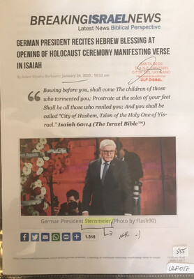 #U017 l BreakingIsraelNews - German President recites hebrew blessing at opening of Holocaust ceremony manifesting verse in Isaiah