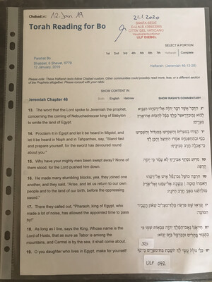 #U042 l Torah Reading for Bo - 6 Shevat 5779 l 12th of January 2019