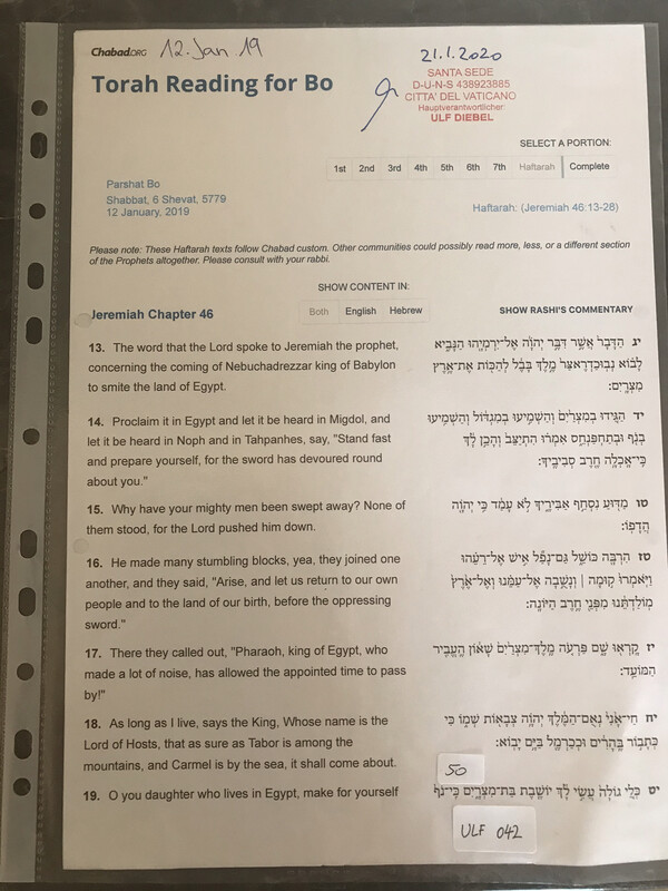 #U042 l Torah Reading for Bo - 6 Shevat 5779 l 12th of January 2019