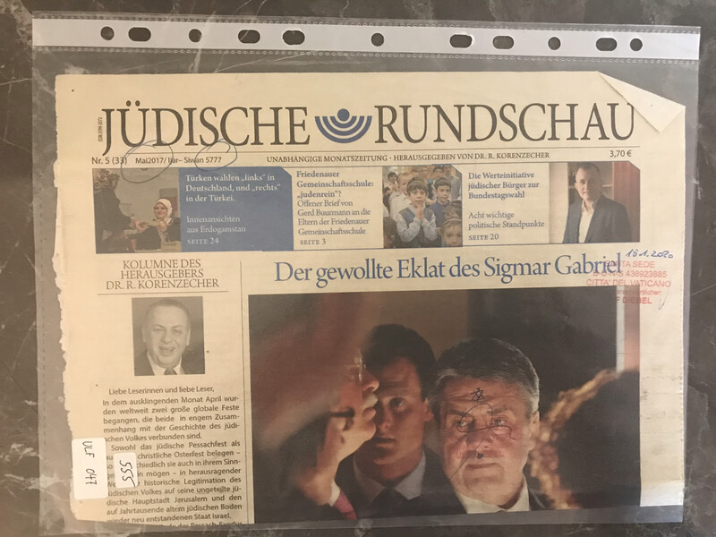 #U047 l Jüdische Rundschau  - Der gewollte Eklat des Sigmar Gabriel 