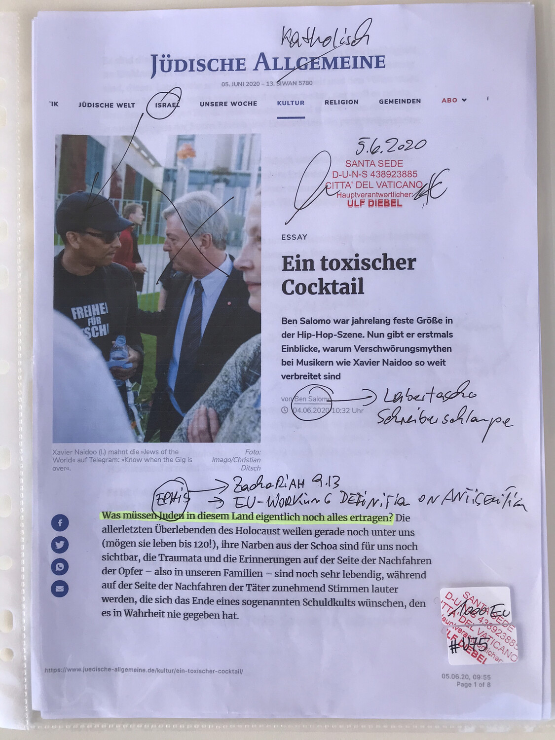 #U075 l Jüdische Allgemeine - Ein toxischer Cocktail