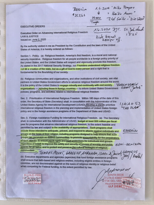 #U067 l Executive Order on Advancing International Religious Freedom