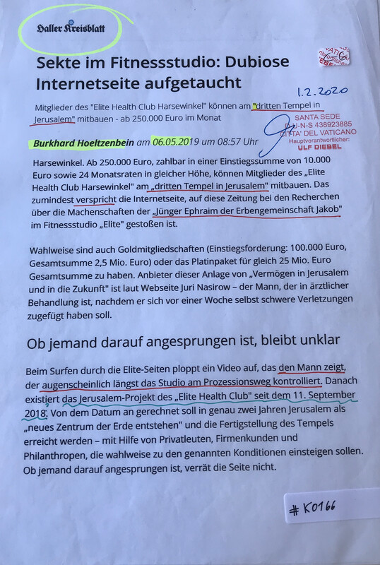 #K0166 l Haller Kreisblatt - Sekte im Fitnessstudio: Dubiose Internetseite aufgetaucht