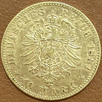 10 Mark Gold Karl von Württemberg 1881