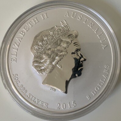 5 Oz Silver Australia Lunar II 2015 Goat