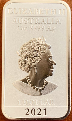 1 Unze Perth Mint Dragon Silver Bar 2021