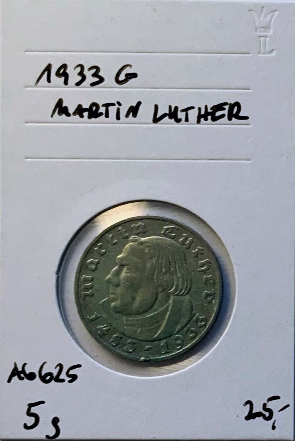 Martin Luther 2 RM 1933 G