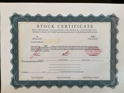 Melchizedek Inc. Share