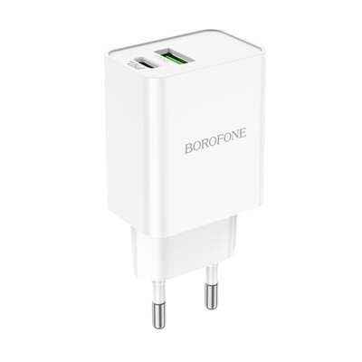 Зарядное устройство BOROFONE BA69A USB+Type-C, 20W белый