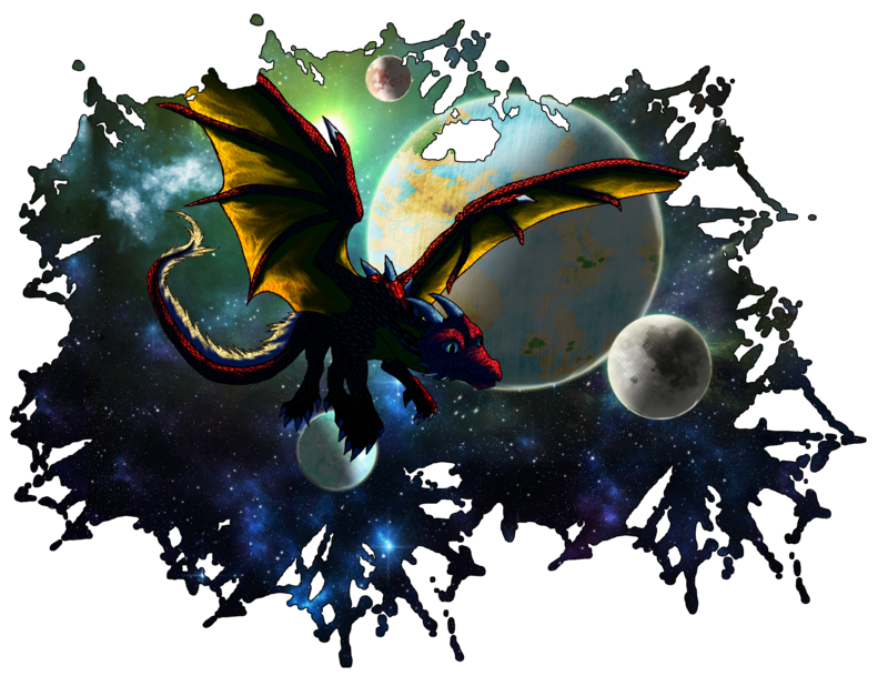 Dragon in Space Art Print