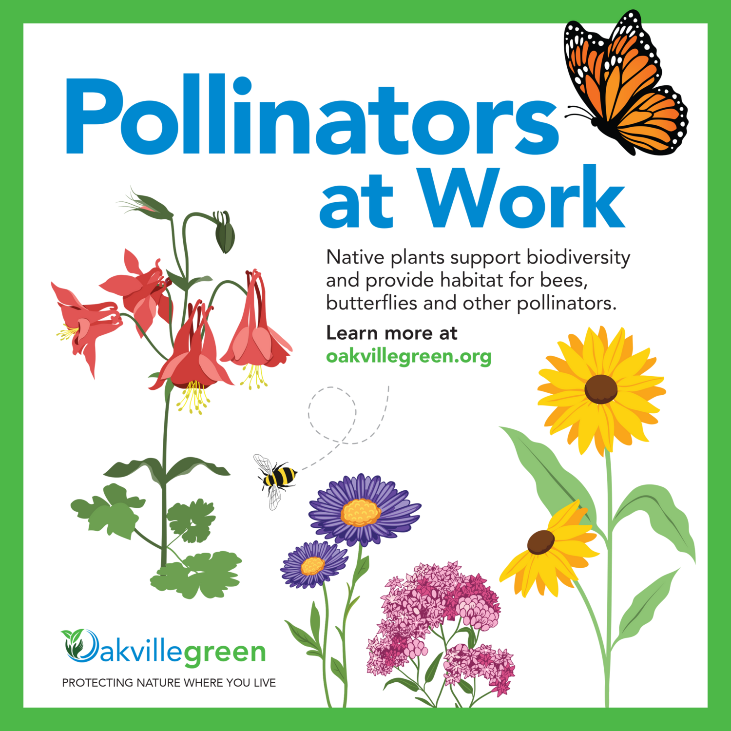 Oakvillegreen Pollinator Garden Sign