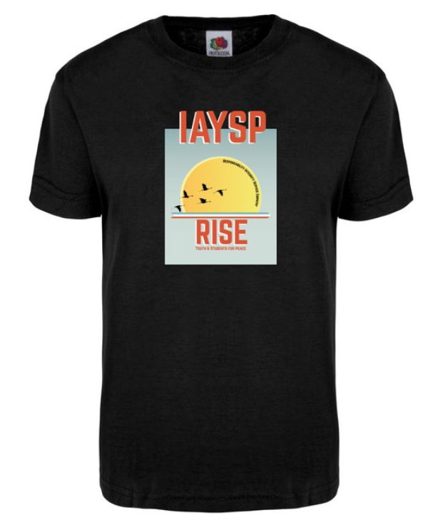 T-shirt noir IAYSP - Modèle Grue coucher de soleil