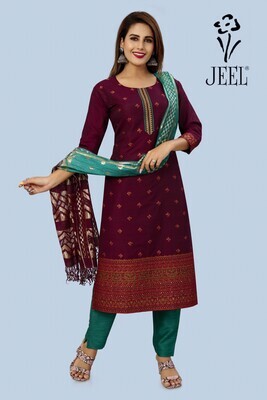 JEEL Banarasi Silk 3pcs Suit