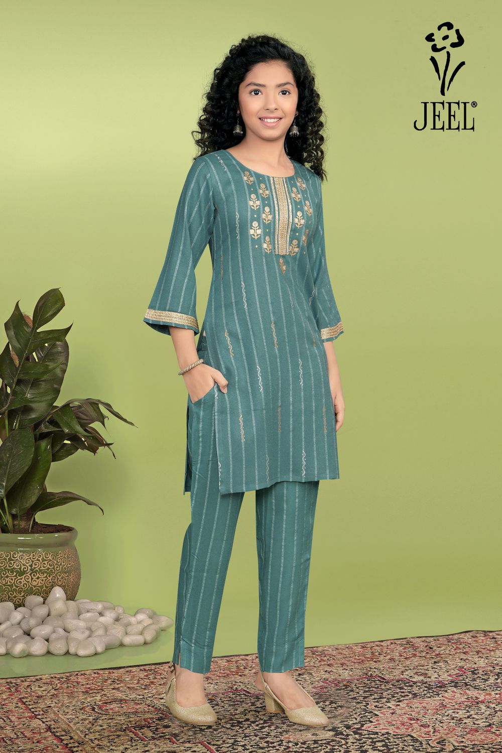 JEEL Children Kurti &amp; Pant Set