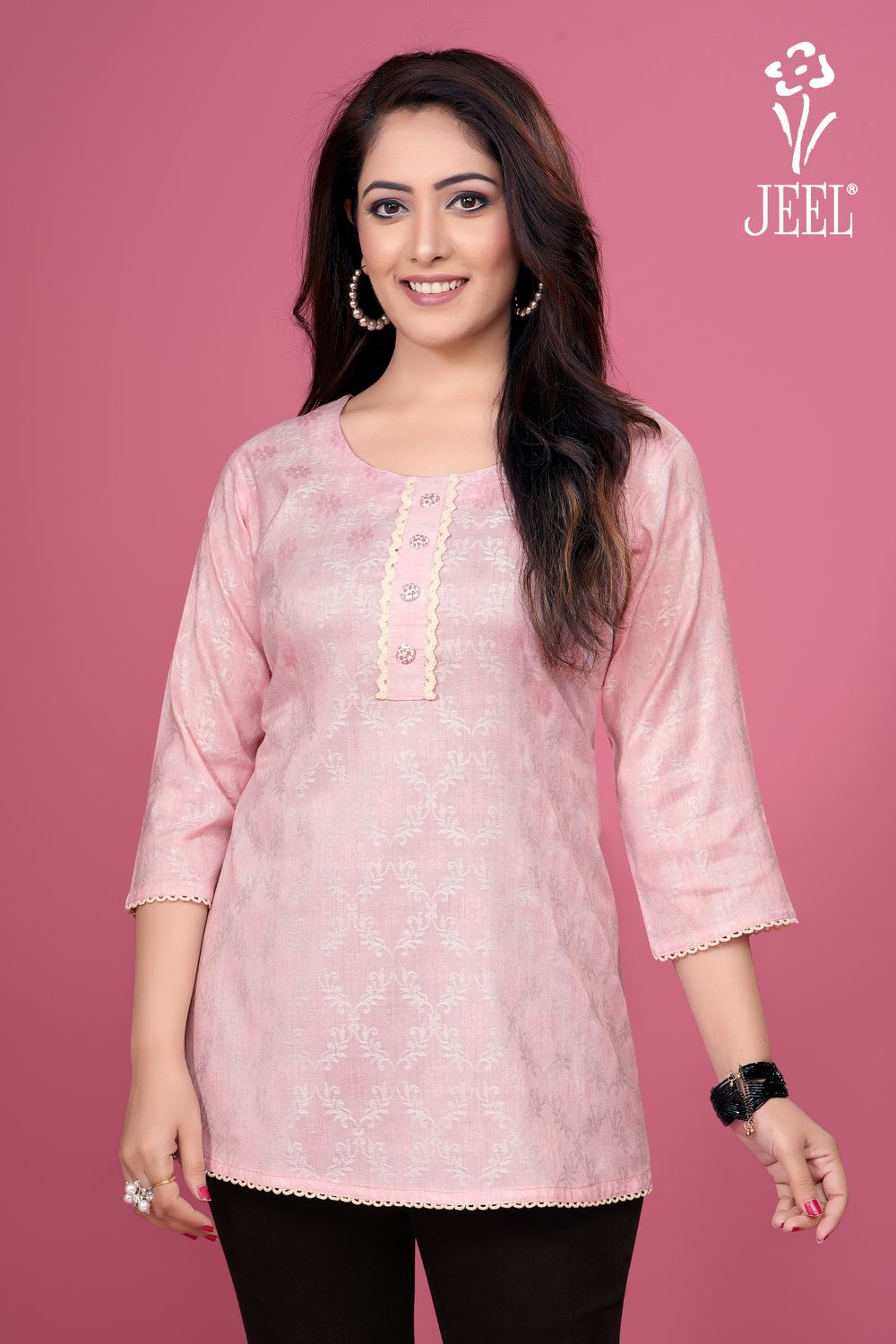 JEEL Short Kurti  - Pastel
