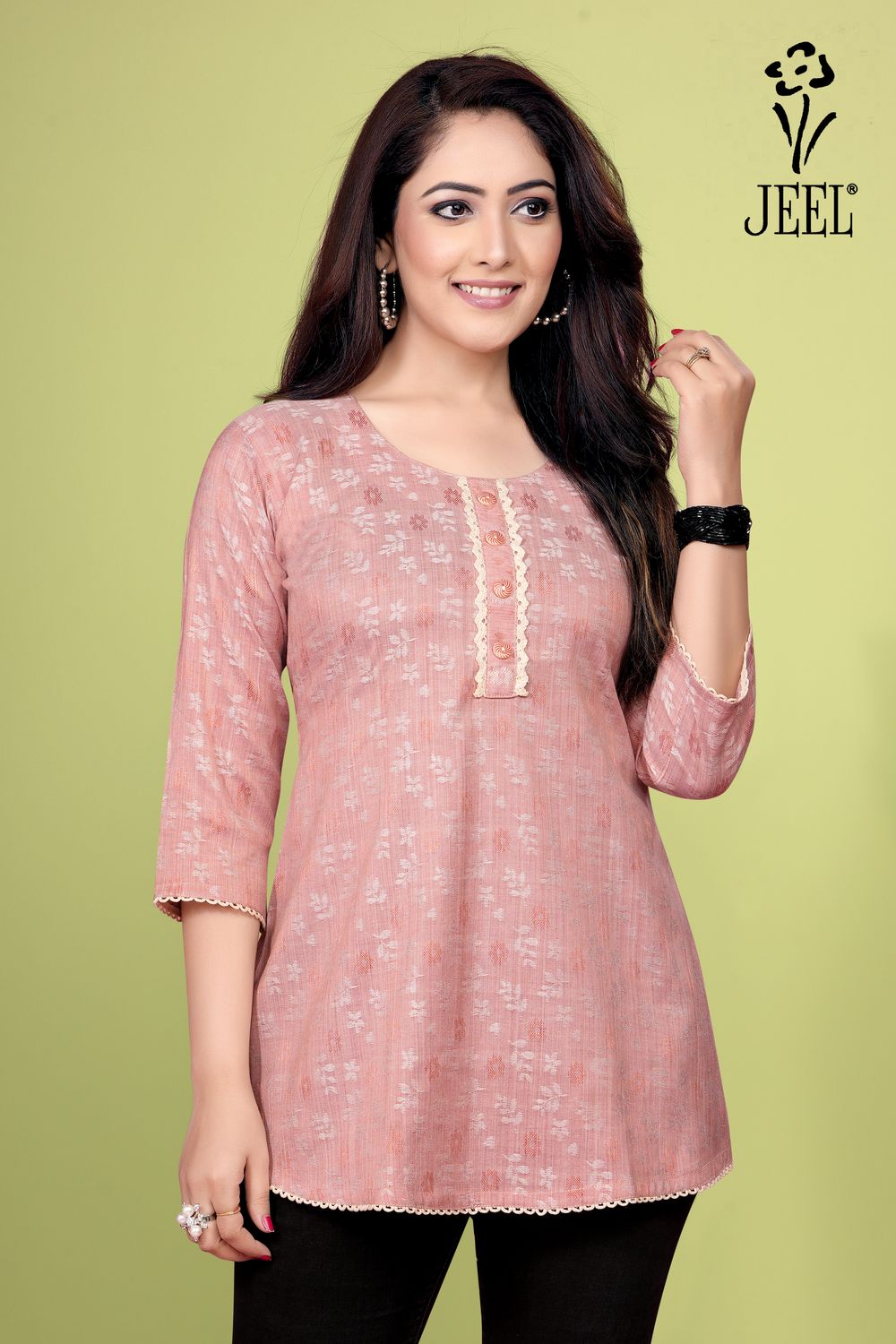 JEEL Short Kurti  - Pastel
