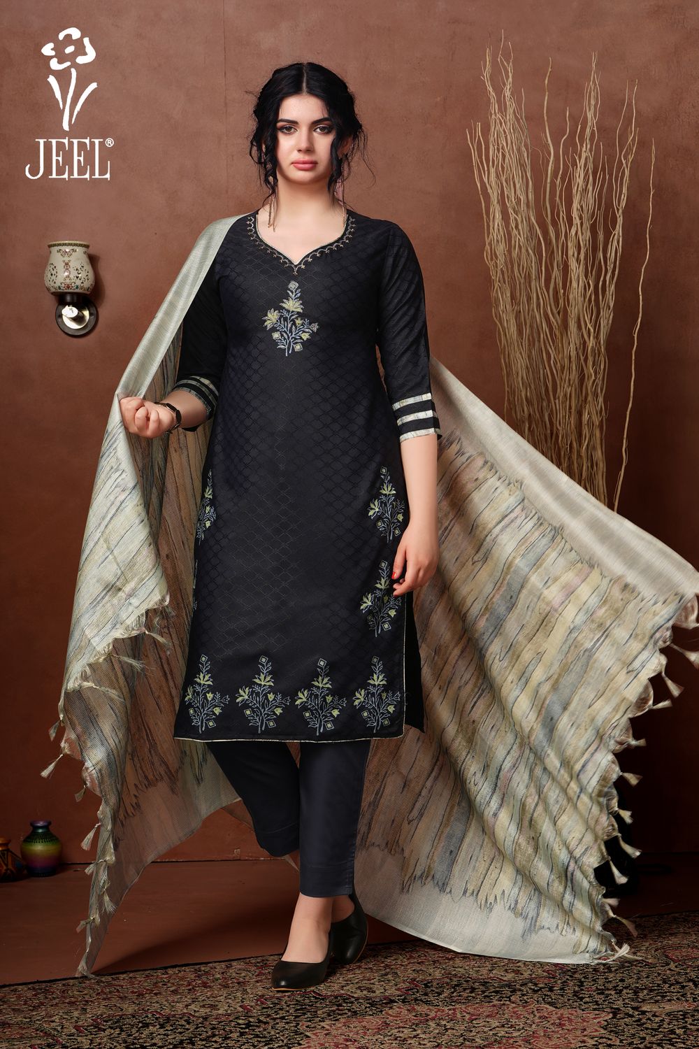 JEEL Punjabi Suit - Navy Blue