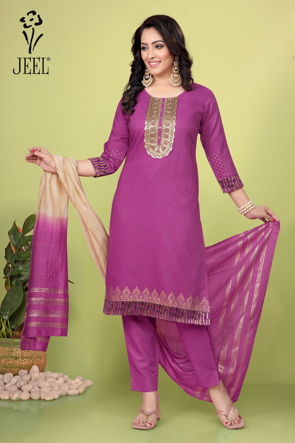JEEL Punjabi Suit - Purple