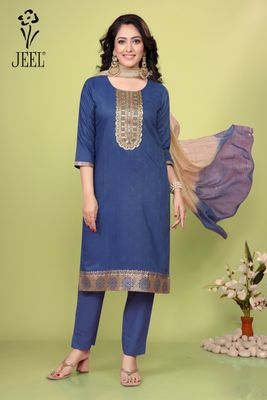 JEEL Punjabi Suit - Denim Blue