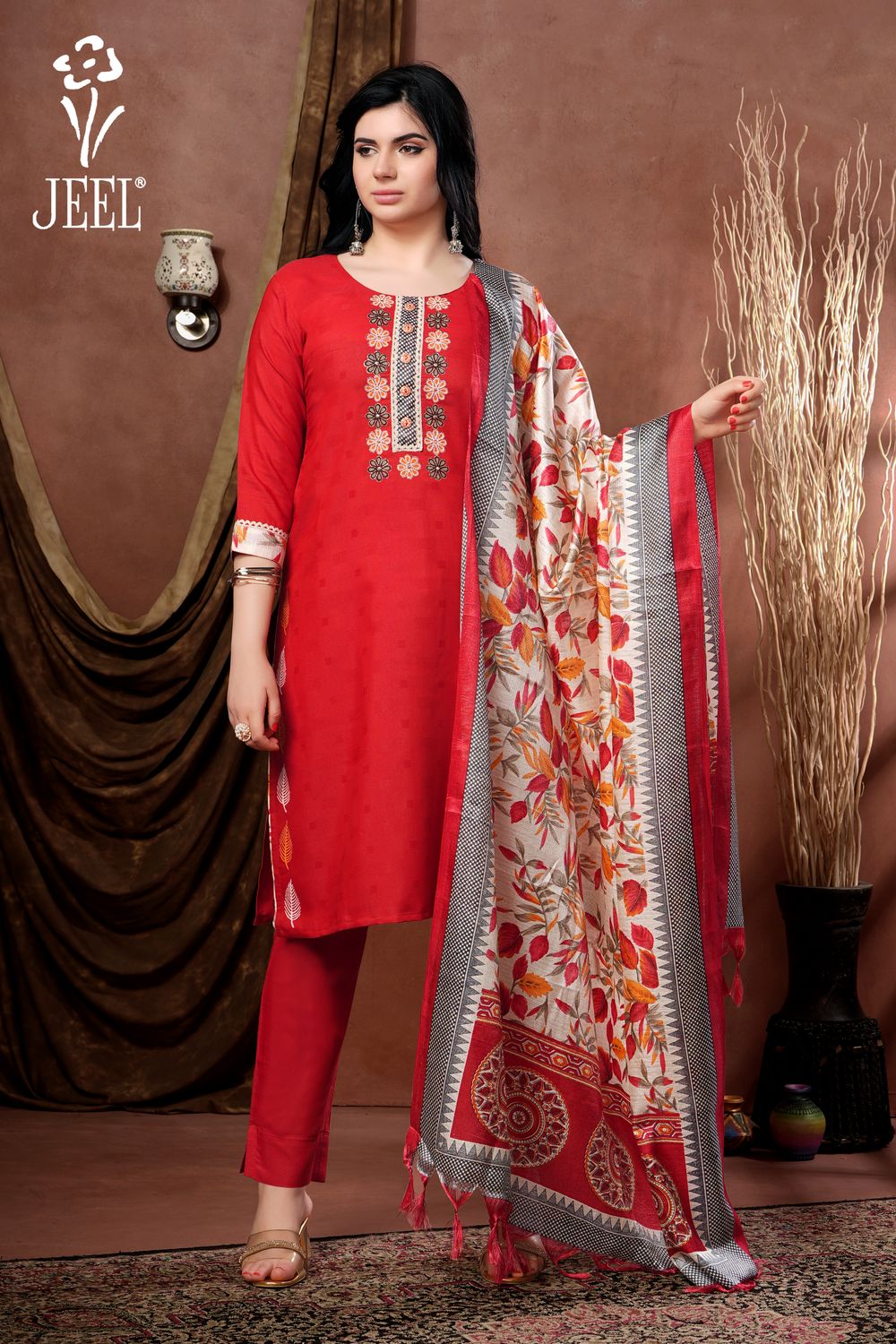 JEEL Punjabi Suit - Red