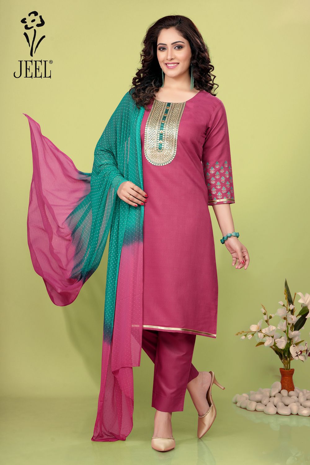 JEEL Punjabi Suit - Magenta