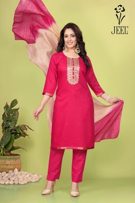 JEEL Punjabi Suit - Dark Pink