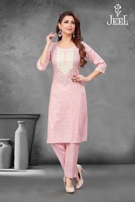 JEEL Kurti &amp; Pant Set - Pink