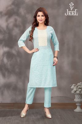 JEEL Kurti &amp; Pant Set - Blue