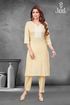 JEEL Kurti &amp; Pant Set - Yellow