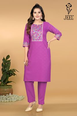 JEEL Kurti &amp; Pant Set - Lavender