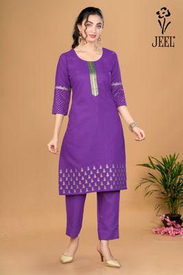 JEEL Kurti &amp; Pant Set - Purple