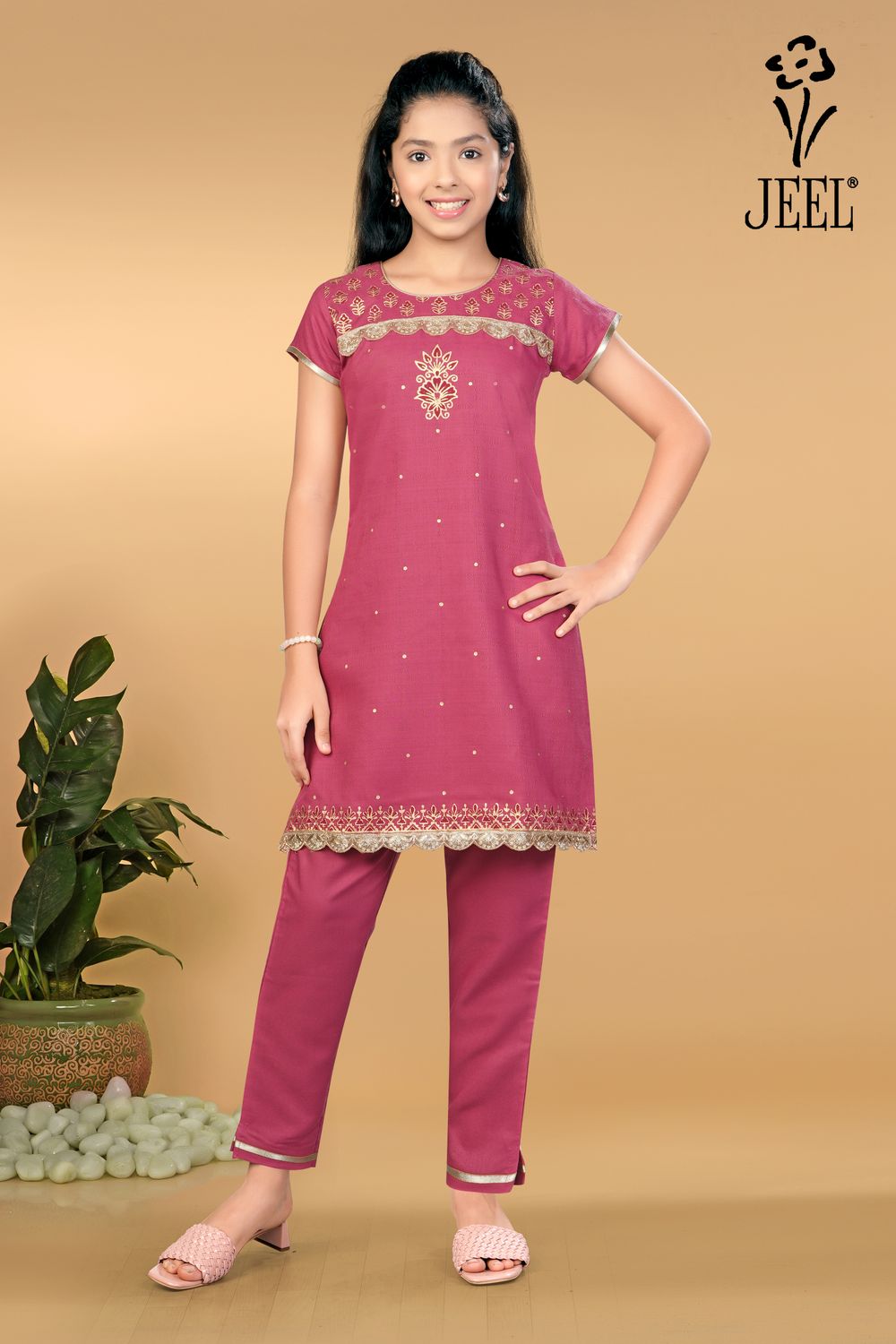 JEEL Children Kurti &amp; Pant Set