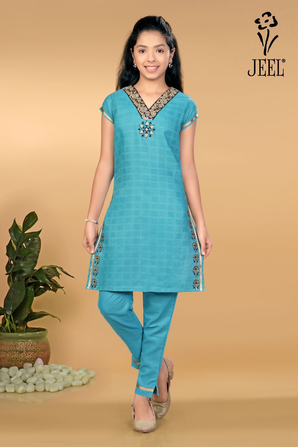 JEEL Children Kurti &amp; Pant Set