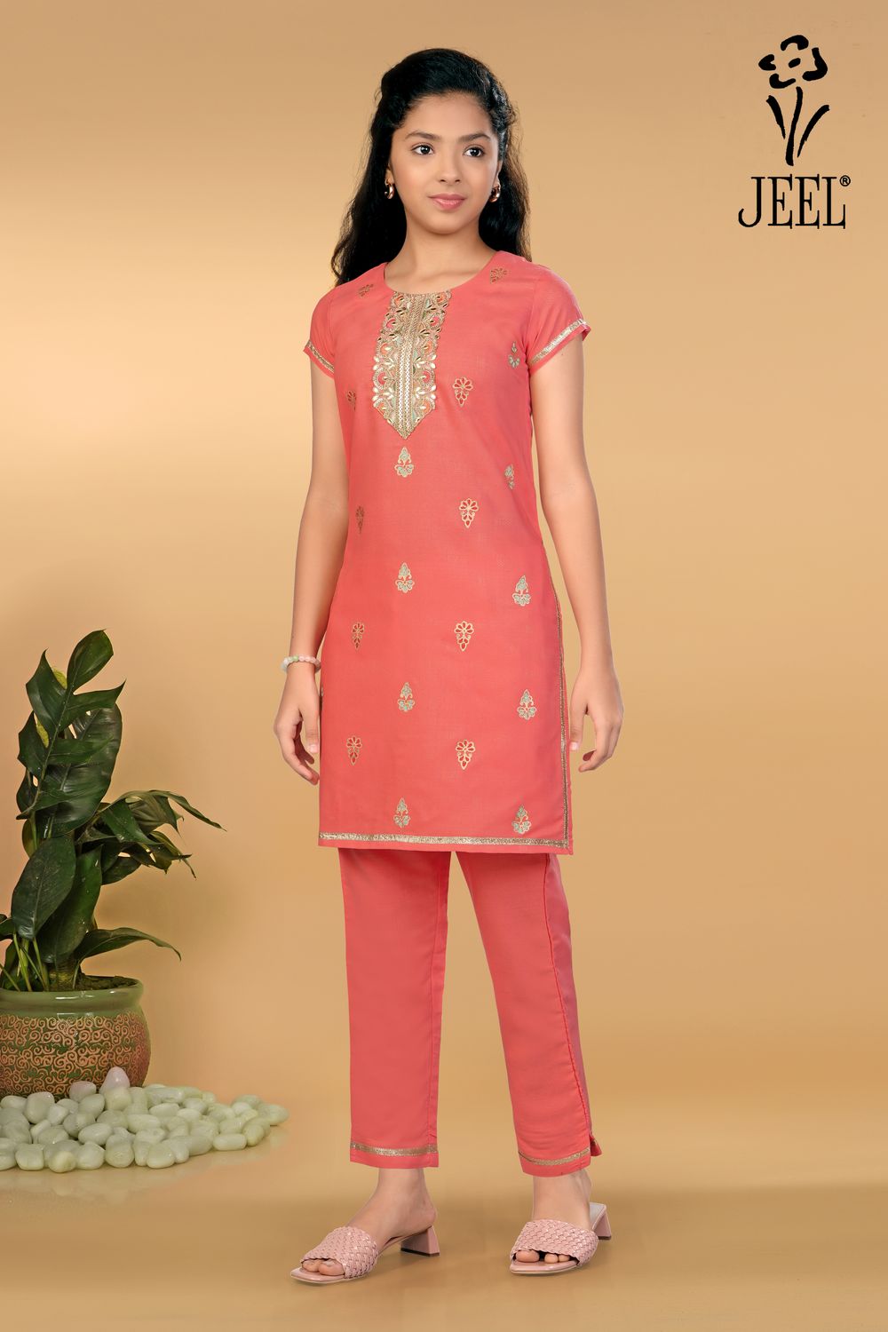 JEEL Children Kurti &amp; Pant Set