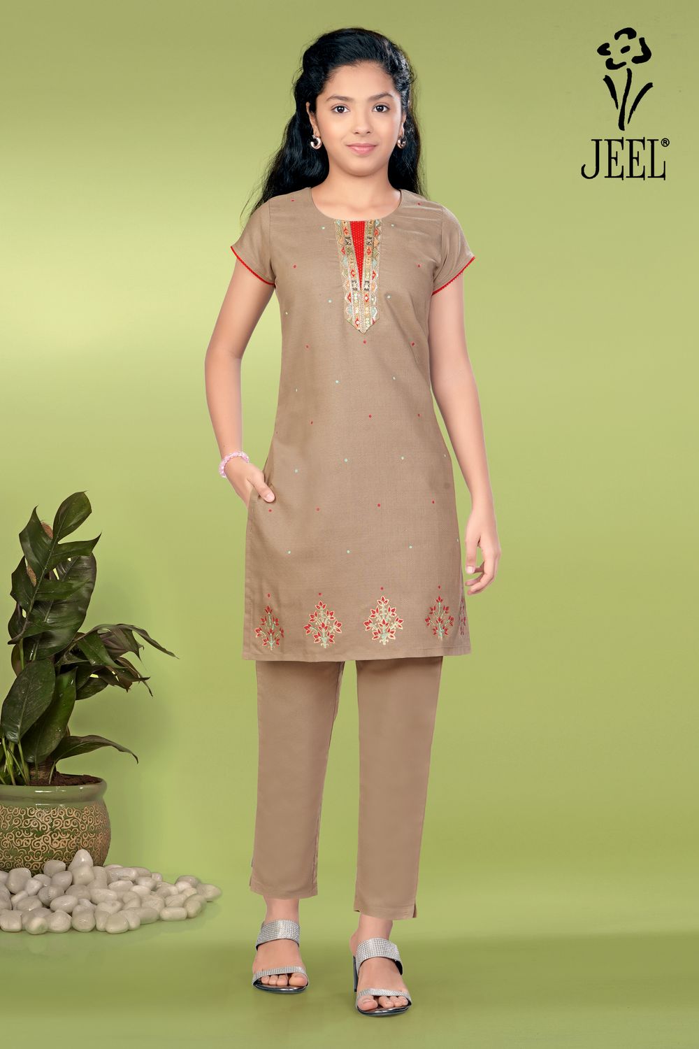 JEEL Children Kurti &amp; Pant Set
