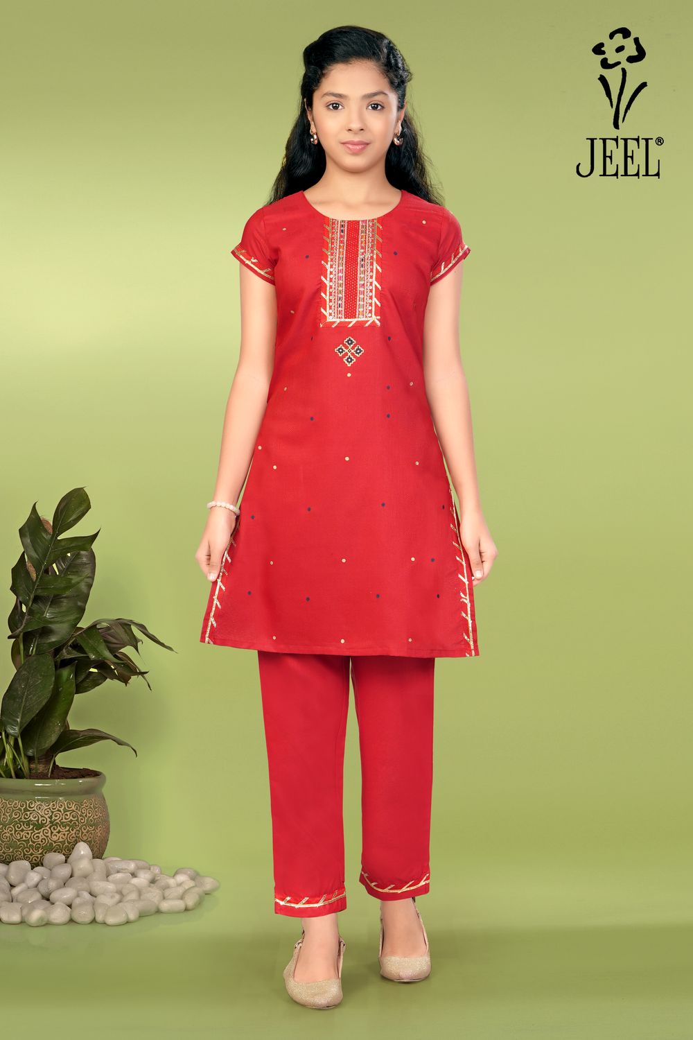 JEEL Children Kurti &amp; Pant Set