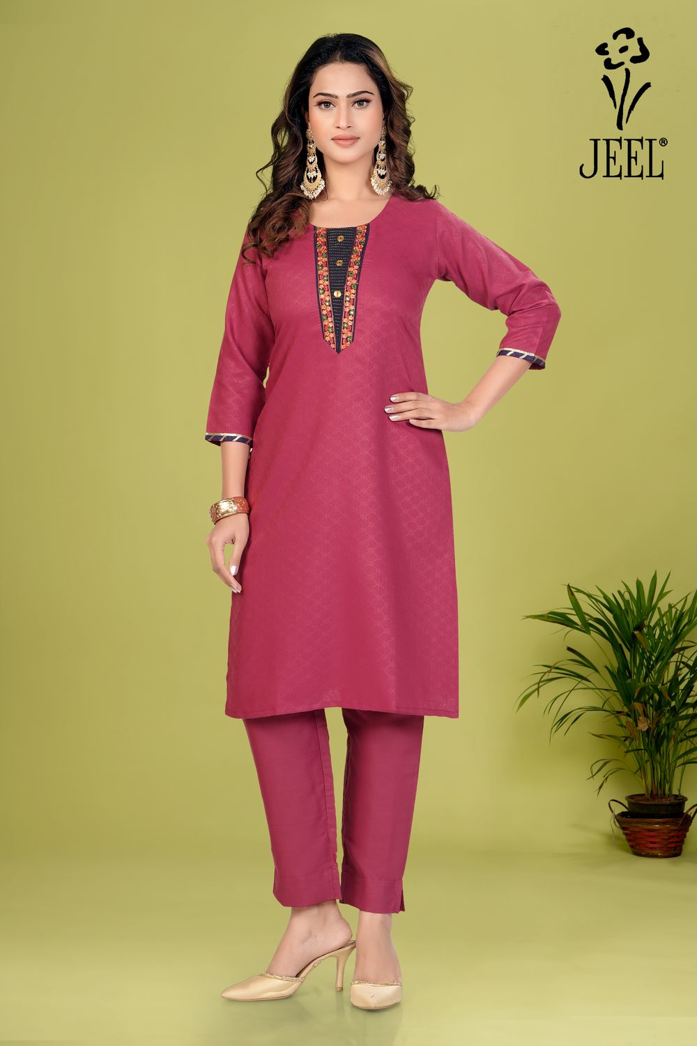 JEEL Kurti & Pant Set - Magenta JEEL Kurti & Pant Set - Magenta