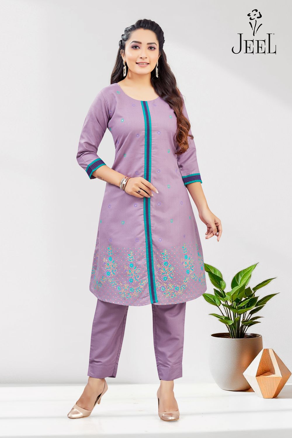 JEEL Kurti &amp; Pant Set - Lilac