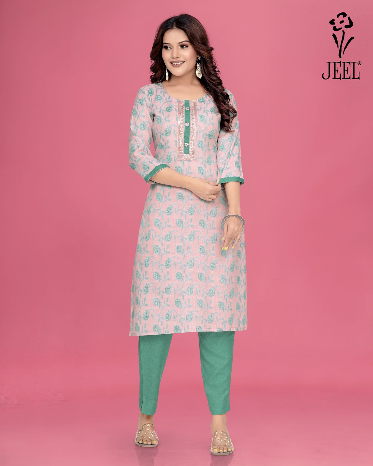 JEEL Kurti &amp; Pant Set - Light Purple
