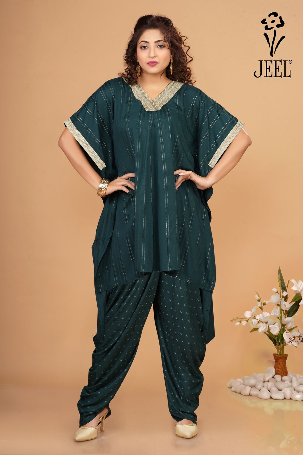 JEEL Kurti & Pant Set - Forest Green JEEL Kurti & Pant Set - Forest Green