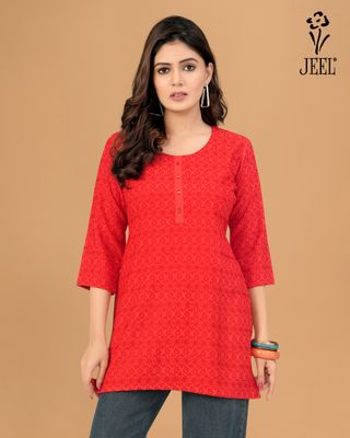 JEEL Short Kurti - Red