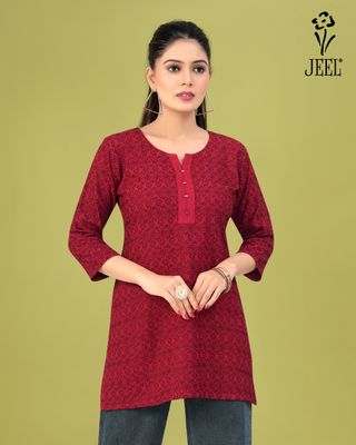 JEEL Short Kurti - Maroon
