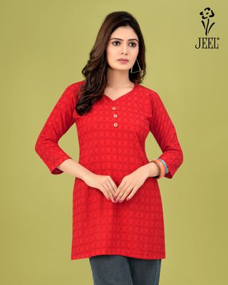 JEEL Short Kurti - Red