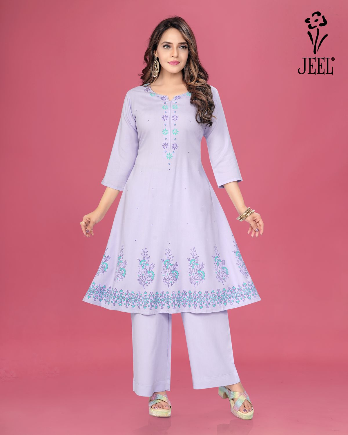 JEEL Kurti & Plazo Set - Lilac JEEL Kurti & Plazo Set - Lilac