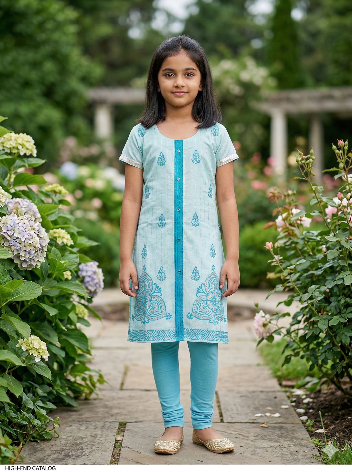 JEEL Children Kurti - Sky Blue