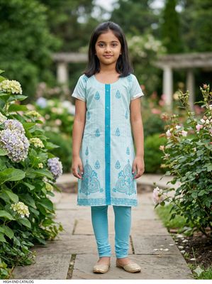 JEEL Children Kurti - Sky Blue