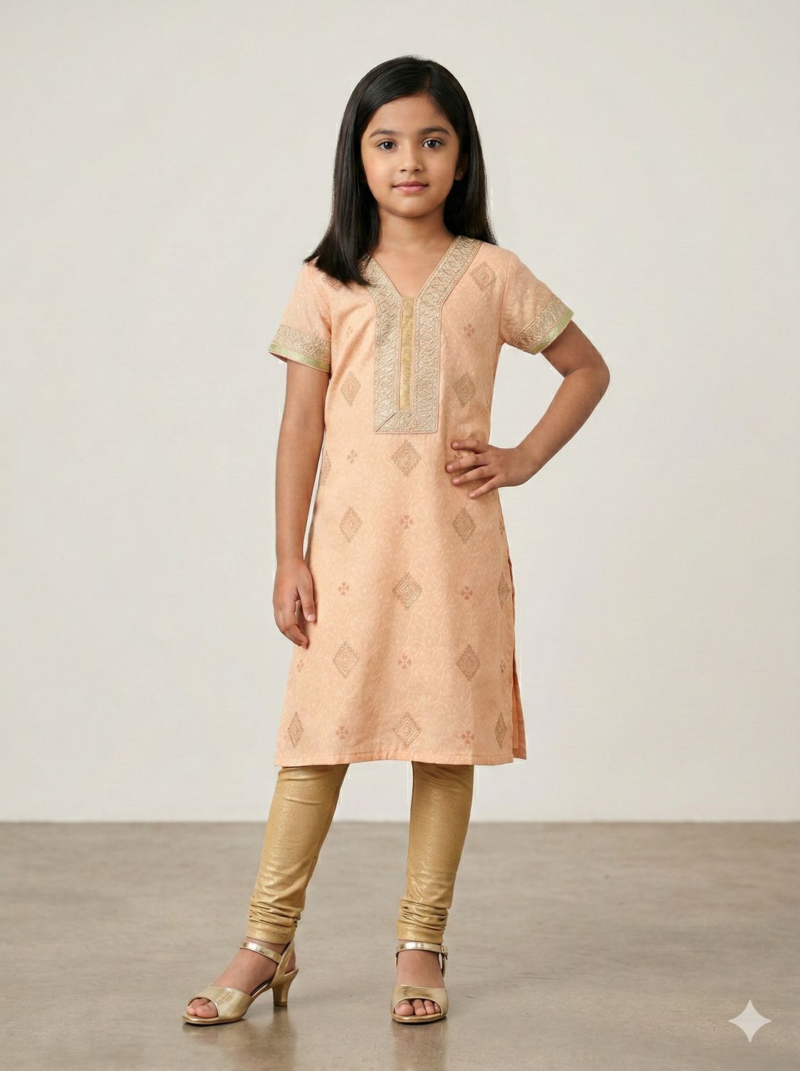 JEEL Children Kurti - Peachy Peach